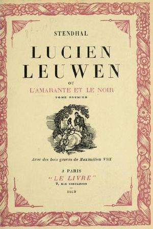 [Gutenberg 60030] • Lucien Leuwen; ou, l'Amarante et le Noir. Tome Premier